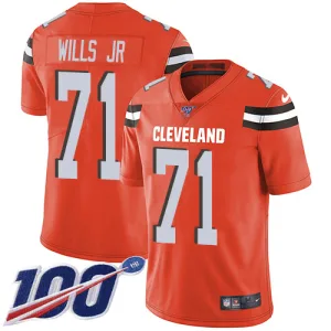 all time collectible modern innovative Browns #71 Jedrick Wills JR Orange Alternate Men's Stitched NFL 100th Season Vapor Untouchable Limited Jersey