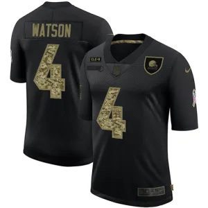 bold dynamic stylish quality Cleveland Browns #4 Deshaun Watson Men's 2020 Salute To Service Camo Limited NFL Jersey Black