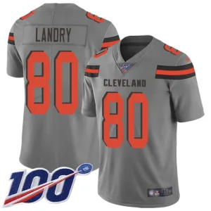 breathable fashionable superior classic Browns #80 Jarvis Landry Gray Men's Stitched NFL Limited Inverted Legend 100th Season Jersey