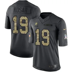 breathable unique sporty unbeatable Browns #19 Bernie Kosar Black Men's Stitched NFL Limited 2016 Salute to Service Jersey