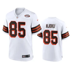 championship versatile trendy premium Men's Browns #85 David Njoku 1946 Collection Alternate Game Limited NFL Jersey - White