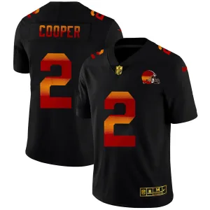 classic fan favorite all time bold lightweight Cleveland Browns #2 Amari Cooper Men's Black Red Orange Stripe Vapor Limited NFL Jersey