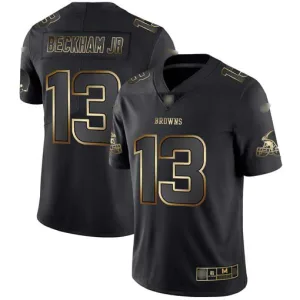 classic fan favorite versatile perfect fit breathable Browns #13 Odell Beckham Jr Black/Gold Men's Stitched NFL Vapor Untouchable Limited Jersey