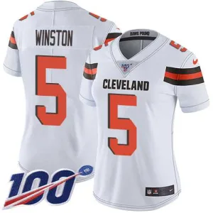 collectible stylish unbeatable versatile Browns #5 Jameis Winston White Women's Stitched NFL 100th Season Vapor Untouchable Limited Jersey