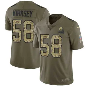 comfortable high performance vibrant game ready Browns #58 Christian Kirksey Olive/Camo Youth Stitched NFL Limited 2017 Salute to Service Jersey