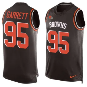 crafted collectible iconic legendary Browns #95 Myles Garrett Brown Team Color Men's Stitched NFL Limited Tank Top Jersey