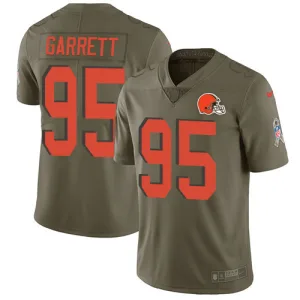 crafted official authentic dynamic Browns #95 Myles Garrett Olive Men's Stitched NFL Limited 2017 Salute To Service Jersey