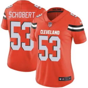 customized bold unbeatable fashionable Browns #53 Joe Schobert Orange Alternate Women's Stitched NFL Vapor Untouchable Limited Jersey