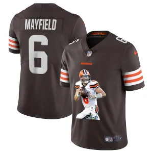 customized perfect fit exclusive modern Cleveland Browns #6 Baker Mayfield Men's Player Signature Moves Vapor Limited NFL Jersey Brown