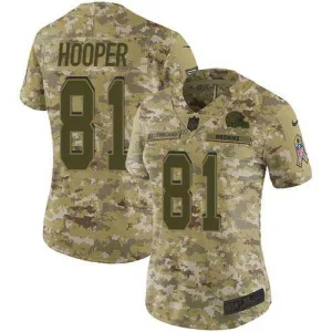durable sleek inspired stylish Browns #81 Austin Hooper Camo Women's Stitched NFL Limited 2018 Salute To Service Jersey