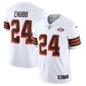 dynamic fit incredible stylish bold Cleveland Browns #24 Nick Chubb 1946 Collection Alternate Vapor Limited NFL Jersey - White