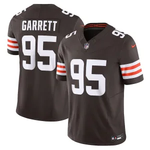 dynamic fit next level classic fan favorite classic Cleveland Browns #95 Myles Garrett Men'sBrown Vapor F.U.S.E. Limited Jersey