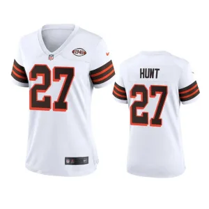 exceptional breathable iconic lightweight Women Browns #27 Kareem Hunt 1946 Collection Alternate Game Limited NFL Jersey - White
