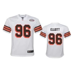 exceptional vibrant elite trendy Youth Browns #96 Jordan Elliott 1946 Collection Alternate Game Limited NFL Jersey - White