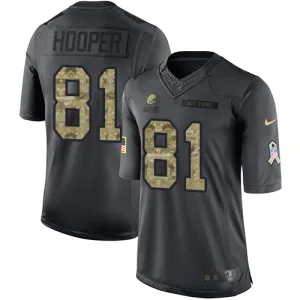fashionable game ready original trendy Browns #81 Austin Hooper Black Men's Stitched NFL Limited 2016 Salute to Service Jersey