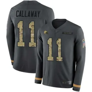 game ready popular breathable bold Browns #11 Antonio Callaway Anthracite Salute to Service Youth Stitched NFL Limited Therma Long Sleeve Jersey