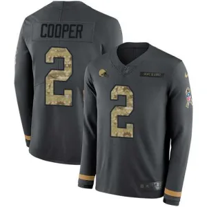 high performance historic trendy authentic Browns #2 Amari Cooper Anthracite Salute to Service Youth Stitched NFL Limited Therma Long Sleeve Jersey