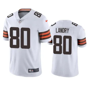 historic game ready authentic high performance Cleveland Browns #80 Jarvis Landry Men's White 2020 Vapor Limited Jersey