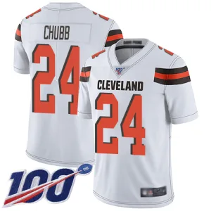 iconic luxury sporty trendy Browns #24 Nick Chubb White Men's Stitched NFL 100th Season Vapor Limited Jersey