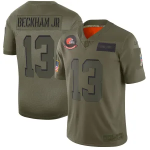 incredible unbeatable fashionable durable Browns #13 Odell Beckham Jr Camo Men's Stitched NFL Limited 2019 Salute To Service Jersey