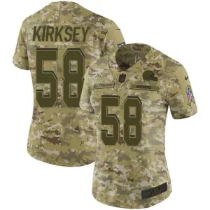 innovative dynamic heritage sleek Browns #58 Christian Kirksey Camo Women's Stitched NFL Limited 2018 Salute to Service Jersey
