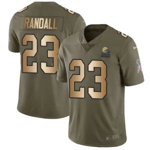 innovative historic rare lightweight Browns #23 Damarious Randall Olive/Gold Men's Stitched NFL Limited 2017 Salute To Service Jersey