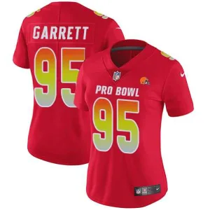 lightweight classic fan favorite luxury modern Browns #95 Myles Garrett Red Women's Stitched NFL Limited AFC 2019 Pro Bowl Jersey
