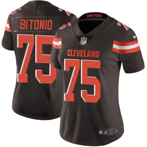 lightweight popular perfect fit legendary Browns #75 Joel Bitonio Brown Team Color Women's Stitched NFL Vapor Untouchable Limited Jersey