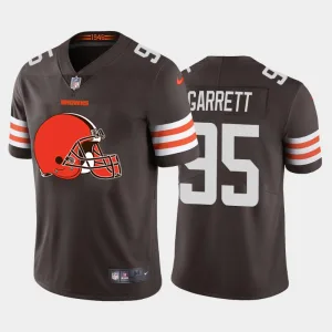 luxury trendy game ready sleek Cleveland Browns #95 Myles Garrett Brown Men's Big Team Logo Vapor Limited NFL Jersey