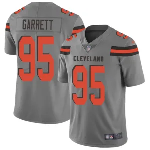 modern breathable incredible exclusive Browns #95 Myles Garrett Gray Men's Stitched NFL Limited Inverted Legend Jersey