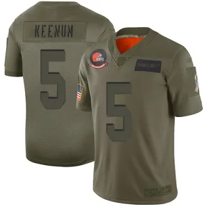 modern championship classic incredible Browns #5 Case Keenum Camo Men's Stitched NFL Limited 2019 Salute To Service Jersey
