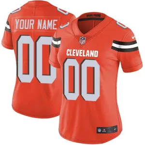 modern dynamic fit exceptional historic Nike Cleveland Browns Customized Orange Alternate Stitched Vapor Untouchable Limited Women's NFL Jersey