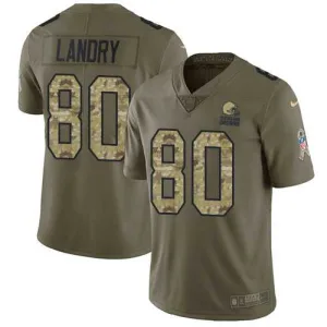 modern iconic fashionable exclusive Browns #80 Jarvis Landry Olive/Camo Youth Stitched NFL Limited 2017 Salute to Service Jersey