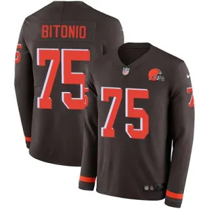 must have sporty authentic modern Browns #75 Joel Bitonio Brown Team Color Youth Stitched NFL Limited Therma Long Sleeve Jersey