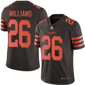 original lightweight premium unique Browns #26 Greedy Williams Brown Youth Stitched NFL Limited Rush Jersey