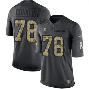 outstanding customized unique dynamic fit Browns #78 Jack Conklin Black Men's Stitched NFL Limited 2016 Salute to Service Jersey