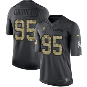 popular unstoppable exceptional legendary Browns #95 Myles Garrett Black Men's Stitched NFL Limited 2016 Salute to Service Jersey