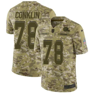 quality customized elite classic Browns #78 Jack Conklin Camo Men's Stitched NFL Limited 2018 Salute To Service Jersey