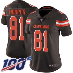 quality limited edition game ready modern Browns #81 Austin Hooper Brown Team Color Women's Stitched NFL 100th Season Vapor Untouchable Limited Jersey