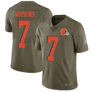 quality limited edition official game ready Browns #7 Dustin Hopkins Olive Men's Stitched NFL Limited 2017 Salute To Service Jersey