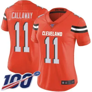 rare dynamic exclusive limited edition Browns #11 Antonio Callaway Orange Alternate Women's Stitched NFL 100th Season Vapor Limited Jersey