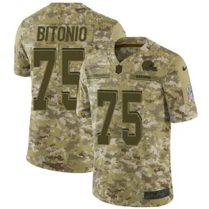 rare high performance heritage perfect fit Browns #75 Joel Bitonio Camo Youth Stitched NFL Limited 2018 Salute to Service Jersey
