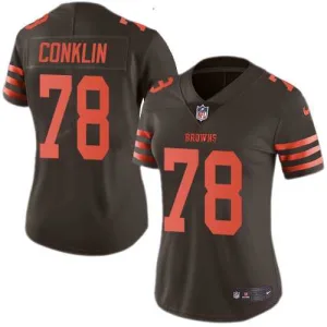 sleek dynamic durable stylish Browns #78 Jack Conklin Brown Women's Stitched NFL Limited Rush Jersey