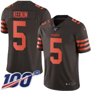 stylish dynamic outstanding unstoppable Browns #5 Case Keenum Brown Men's Stitched NFL Limited Rush 100th Season Jersey
