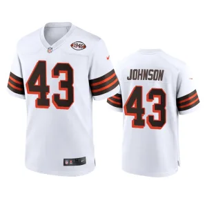 trendy comfortable sleek innovative Men's Browns #43 John Johnson 1946 Collection Alternate Game Limited NFL Jersey - White
