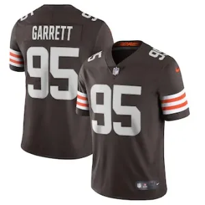 trendy crafted lightweight classic fan favorite Cleveland Browns #95 Myles Garrett Men's Brown 2020 Vapor Limited Jersey