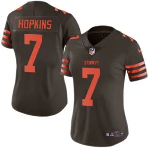 unbeatable high performance rare bold Browns #7 Dustin Hopkins Brown Women's Stitched NFL Limited Rush Jersey