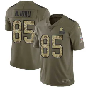 unbeatable stylish authentic sleek Browns #85 David Njoku Olive/Camo Youth Stitched NFL Limited 2017 Salute to Service Jersey