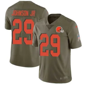 vibrant limited edition unbeatable superior Browns #29 Duke Johnson Jr Olive Youth Stitched NFL Limited 2017 Salute to Service Jersey